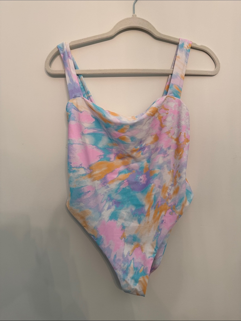 Buddy Love Pastel Tie-Dye One-Piece Swimsuit in Pink, Blue & Gold